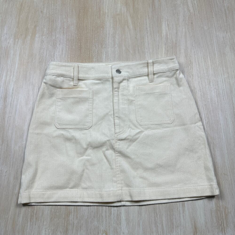 NWT Altar’d State Corduroy Beige Tan Neutral A-Line Pockets Mini Skirt Large